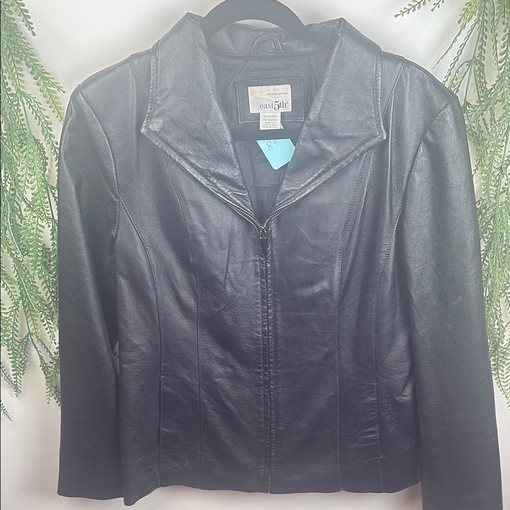 East 5th Black Leather Blazer Jacket